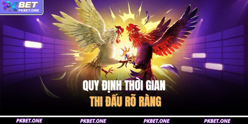 Gà Chọi Nòi PKBET – Trận Đấu Cân Sức, Kỹ Thuật Điểm Cao 3 Quy định thời gian thi đấu rõ ràng